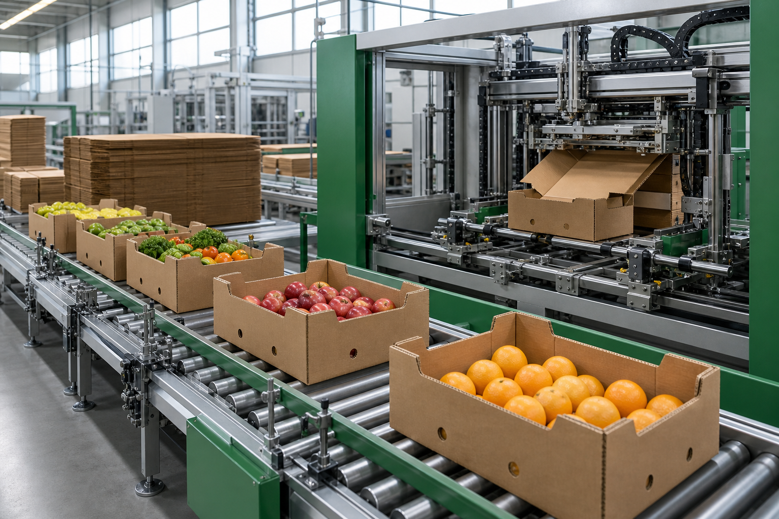 Automatic machines for corrugated cardboard crates